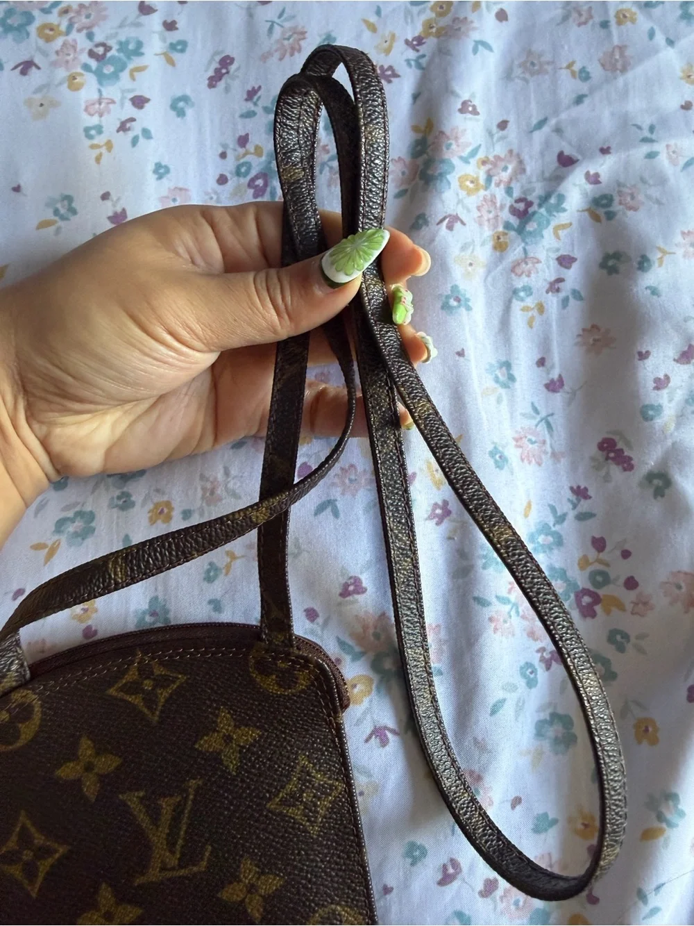 Louis Vuitton Monogram Canvas Small Crossbody Pouch in Brown and Gold